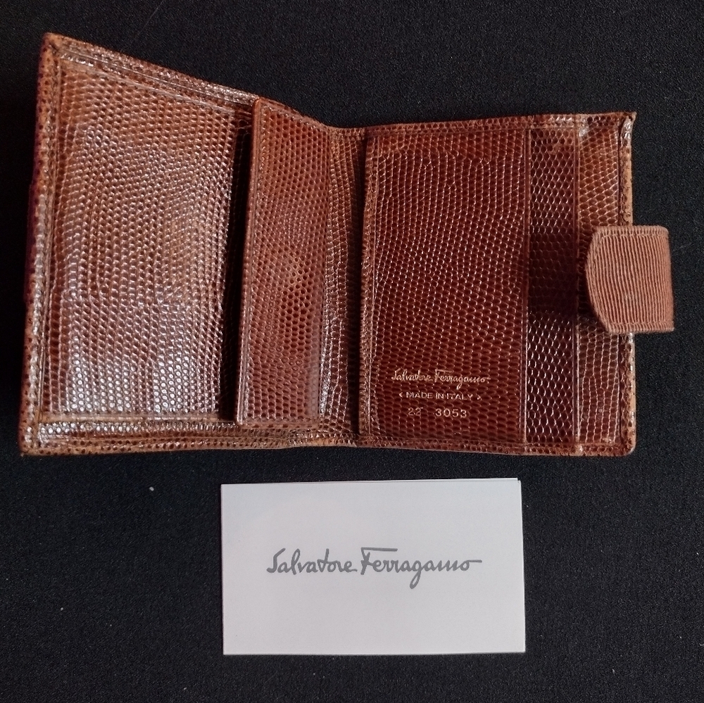 Salvatore Ferragamo Brown Leather Bi-fold Wallet